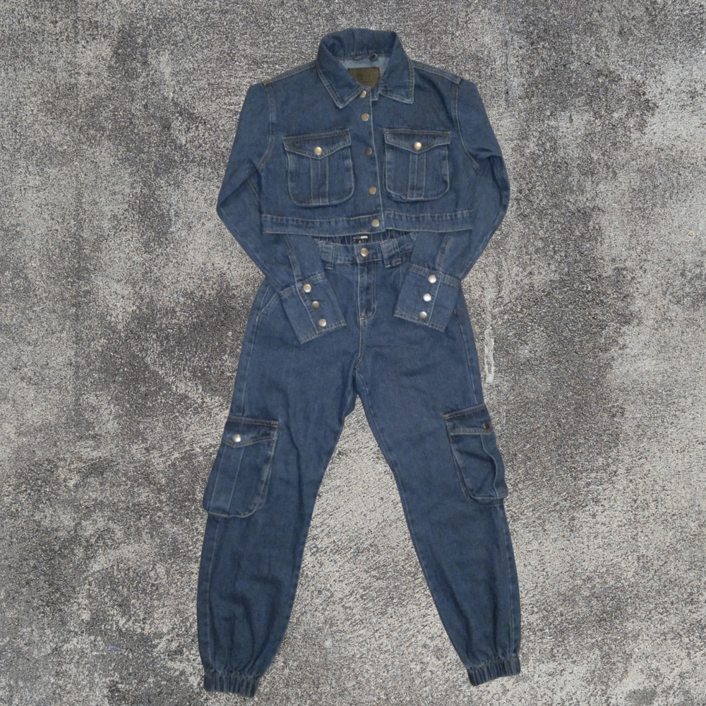 2 Piece Cargo Set - Denim